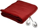 Sunbeam Imperial Nights ComfortSet Digital Controller Heated Electric Twin Blanket, Cranberry