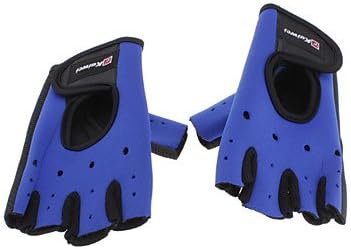 JIAO- CAMEWIN Black+Blue Rubber+Cloth Non-slip/Warm Keeping Sports Gloves for Cycling/Motorcycle