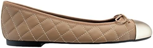 Bailarinas ELLA TUN Camel Quilted Ballerina Flat