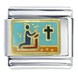 Kneeling In Prayer Religious Italian Charms Bracelet Link
