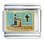 Kneeling In Prayer Celtic Cross Religious Italian Charms