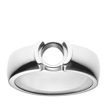 14k White Gold Semi-Bezel Engagement Ring Setting