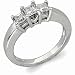 Platinum Classic Three Stone Square Diamond Anniversary Ring