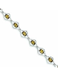 Genuine .925 Sterling Silver Whiskey Quartz Bracelet 9.2 Grams . 100% Satisfaction Guaranteed.