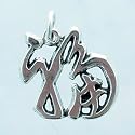 Sterling Silver Asian Luck Symbol Charm or Pendant, #11434