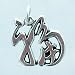 Sterling Silver Asian Luck Symbol Charm or Pendant, #11434
