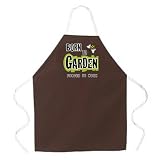 Attitude Apron Born to Garden Apron, Brown, One Size Fits Most
