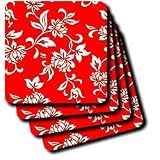 Flowers - Hibiscus Flower On Red - Coasters