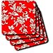 Flowers - Hibiscus Flower On Red - Coasters