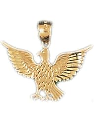 Dazzlers Solid 14k Gold Flying Eagle Charm Pendant Available in three colors from jewelsberry (weights: 1.4 grams only)