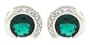 "All-occasion Must-have" Stud Earrings w/Emerald & White CZs