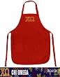 Chi O Apron College Logo Red Chi Omega TOP RATED for Grilling, Barbecue, Kitchen and Cooking Best Unique Gifts for a Man, Men, HIM HER Women, Ladies. GIFT IDEA!
