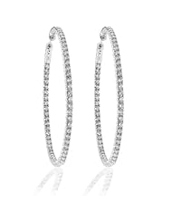 14k Gold Hoop earrings with 6.00cttw of Diamonds (2 inches in diameter)