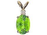 1.78 cts Genuine Peridot Pendant - 14kt White or Yellow Gold LIFETIME WARRANTEE