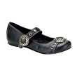 Black Mary Jane Ballet Flats Steampunk Gothic Style Buckles