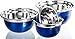 4 Pc Chef Quality Stainless Steel Mixing Bowls - Blue Serving Prep Bowls or Mixing Bowl Set w/ Flat Rim & Base