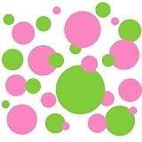 Set of 130 LimeGreen and Pink Polka Dots Wall Graphic Vinyl Lettering Mural Decal Stickers Kit Peel and Stick Appliques Set of 130 LimeGreen and Pink Polka Dots Wall Graphic Vinyl Lettering Mural Decal Stickers Kit Peel and Stick Appliques