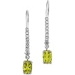 14K White Gold Peridot and Diamond Earrings