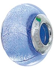 Zable (tm) Sterling Silver Murano Glass Birthstone March Pandora Compatible Bead / Charm