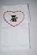 Embroidered Baby Bib - Bear in a Pink heart trimmed in white