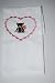 Embroidered Baby Bib - Bear in a Pink heart trimmed in white