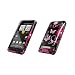 Premium Black with Pink Butterflies Snap-On Cover Hard Case Cell Phone Protector for HTC Evo 4G [Accessory Export Brand Packaging]