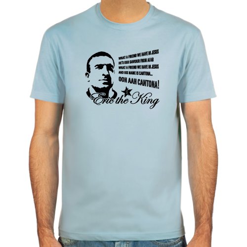 T-Shirt Eric Cantona ::: Farbauswahl: skyblue, sand, weiß oder deepred ::: Fußball-Kult