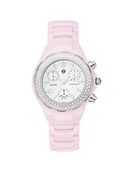 Michele Womans MWW12A000003 Tahitian Ceramic Pink Diamond Watch