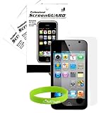 CrazyOnDigital 3 Ultra Clear Screen Protectors for Apple iPod Touch 4G 4th Generation. Bonus wristband included