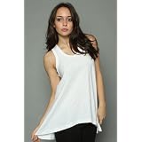Alternative Apparel The Athena Asymmetrical Tank in White,Tops (Sleeveless) for Women by Alternative
