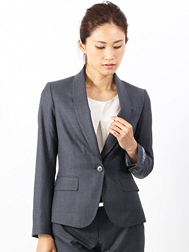 (ザ・スーツカンパニー) ウォッシャブル・EASY STRETCH/ピンドット柄ショールカラージャケット ネイビー×グレイッシュブルー