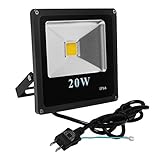 Meikee 20w LED投光器 100wハロゲンランプの代替品 電球色 3000K IP66防水仕様 投光機 フラッドライト 看板灯 作業灯 省エネ