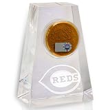 Cincinnati Reds Tapered Crystal Paperweight with Game Field Dirt