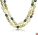 14k Yellow Gold Overlay Sterling Silver Green Garnet & Freshwater Cultured Pearl Necklace, 17.5