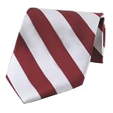 Mens Maroon & White Regimental College Stripe Necktie