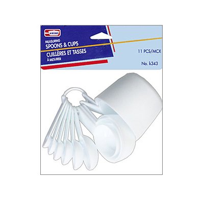 11 pc White Plastic Measuring Spoon Cup Set New