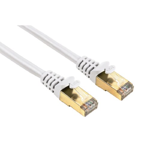 Hama CAT-5e SAT-Netzwerkkabel STP vergoldet 1,5m wei&szlig;