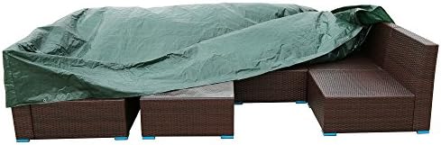 Pretty Living Patio Outdoor Sectional Furniture Set Cover Large Size Waterproof, Green