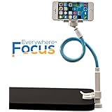EverywhereFocus(TM) Cell Phone Holder For Desk, Flexible 360&deg; Cool Universal Smartphone Stand, Lifetime Warranty! Strong Clamp & 2' Stick, Devices Up To 4" Wide. Perfect For Vblogging & Video Chatting!
