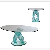 Modern Occasional 2 pc Glass Coffee & End Table Set, (FREE SHIPPING)