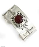 Carnelian cuff bracelet, 'Hypnotic Sun'