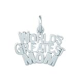 Sterling Silver Worlds Greatest Mom Charm