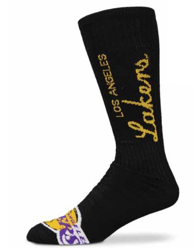 Los Angeles Lakers Snap Back Basketball Tall Socks Mens Large 8-13
