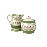Pfaltzgraff Circle of Kindness Purple Flowers Sugar and Creamer Set