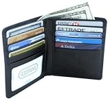 Leatherbay 50110 Double Fold Leather Wallet (Black)