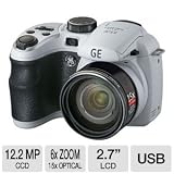 GE Power Pro X500-WH 16 MP with 15 x Optical Zoom Digital Camera, White