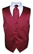 Men's BURGUNDY Dress Vest and NeckTie Set for Suit or Tuxedo