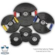 Hampton Fitness Urethane Grip Fusion Rubber Encased Olympic Weight Plates w/ Rotational Grips