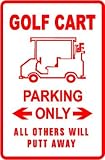 GOLF CART PARKING sign * sport game transport