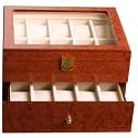 Watch Storage Chest For 20 Watches Burlwood Finish